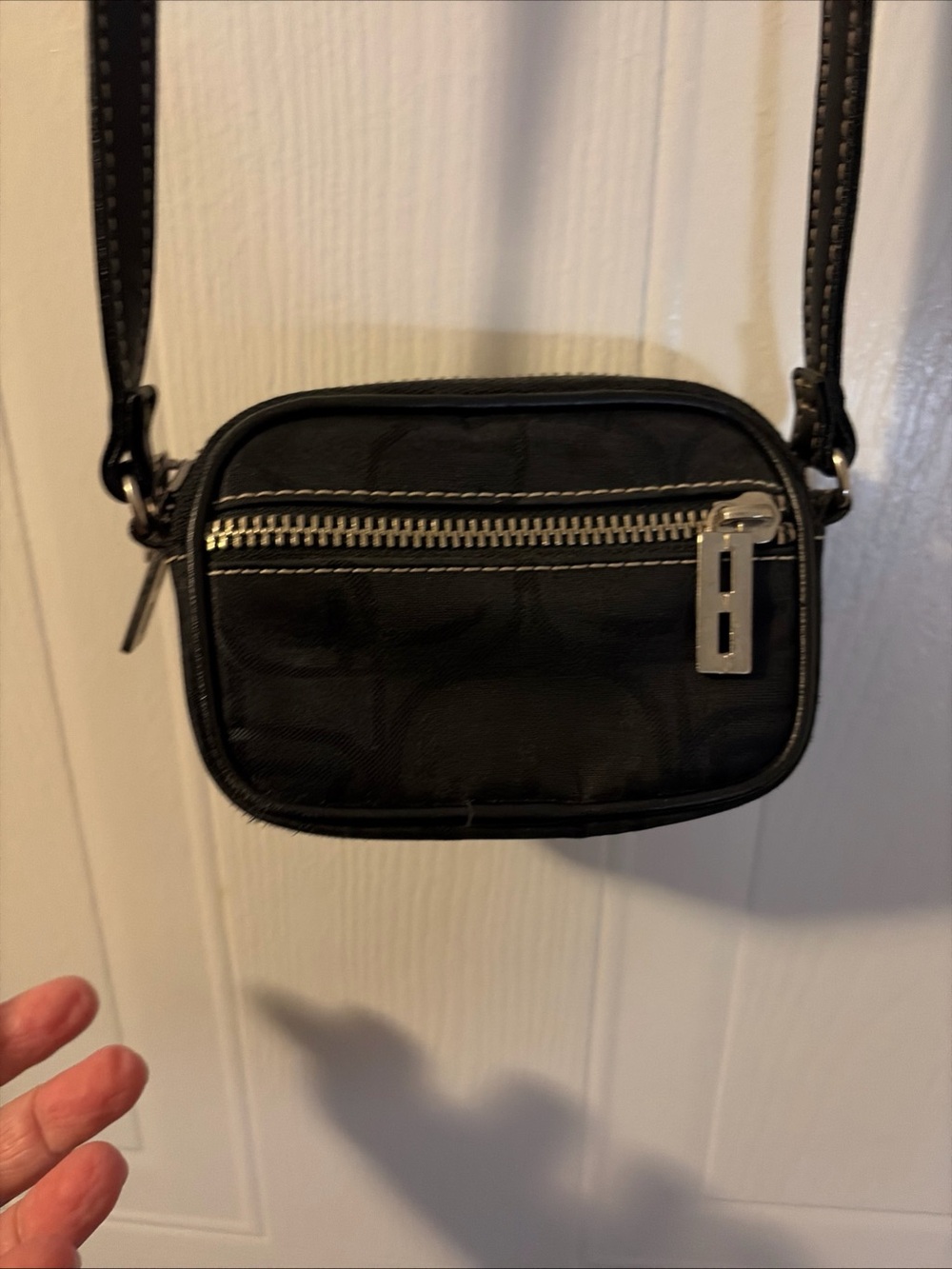 Vintage Express Small Black Square Crossbody Bag/Purse Wallet 90s Y2K